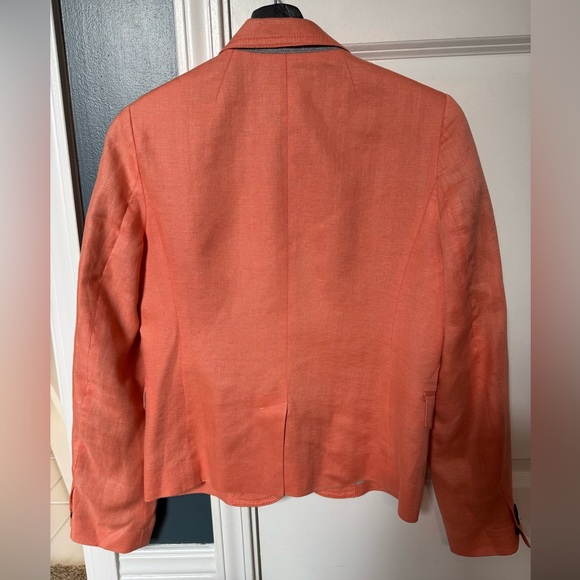 J. Crew Women's Linen Schoolboy Blazer in Coral - Picture 3 of 3